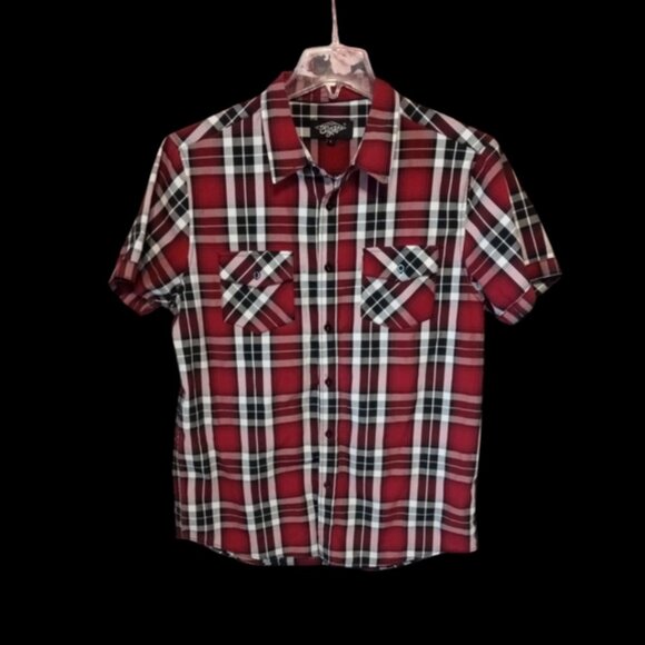 Red Plaid Men's  EIGHTY EIGHT Shirt - Picture 6 of 6